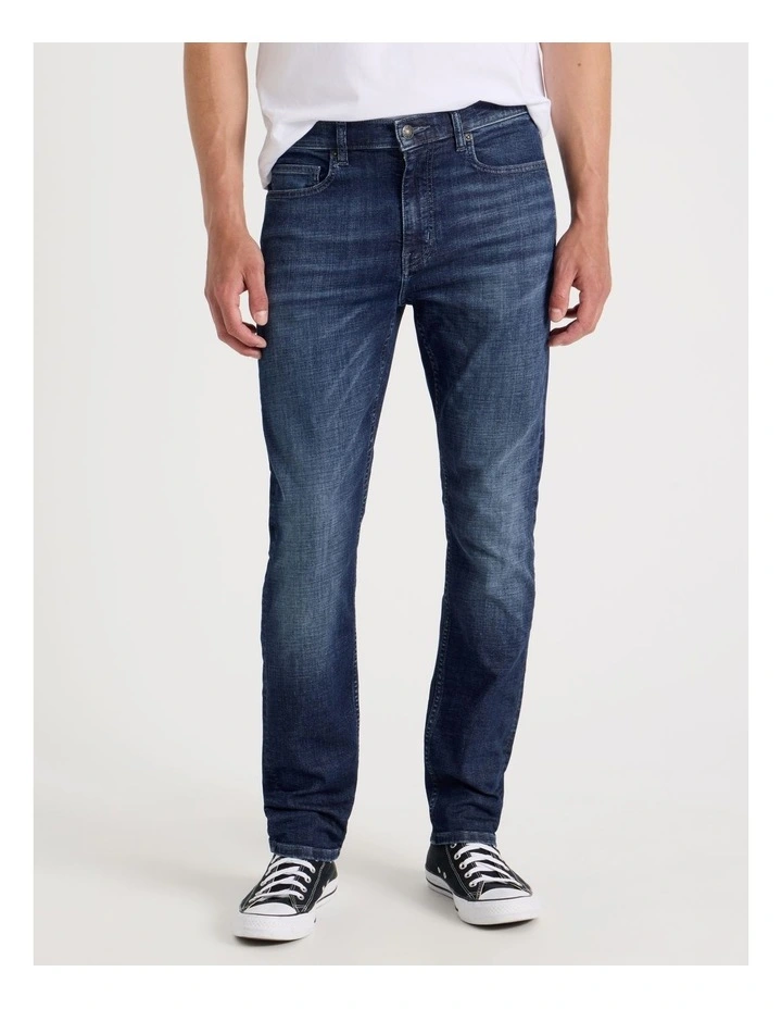 Slim Tapered Jeans in Dark Denim image 2