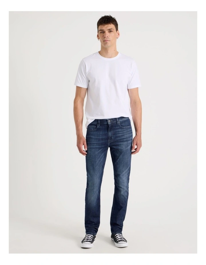 Slim Tapered Jeans in Dark Denim image 4
