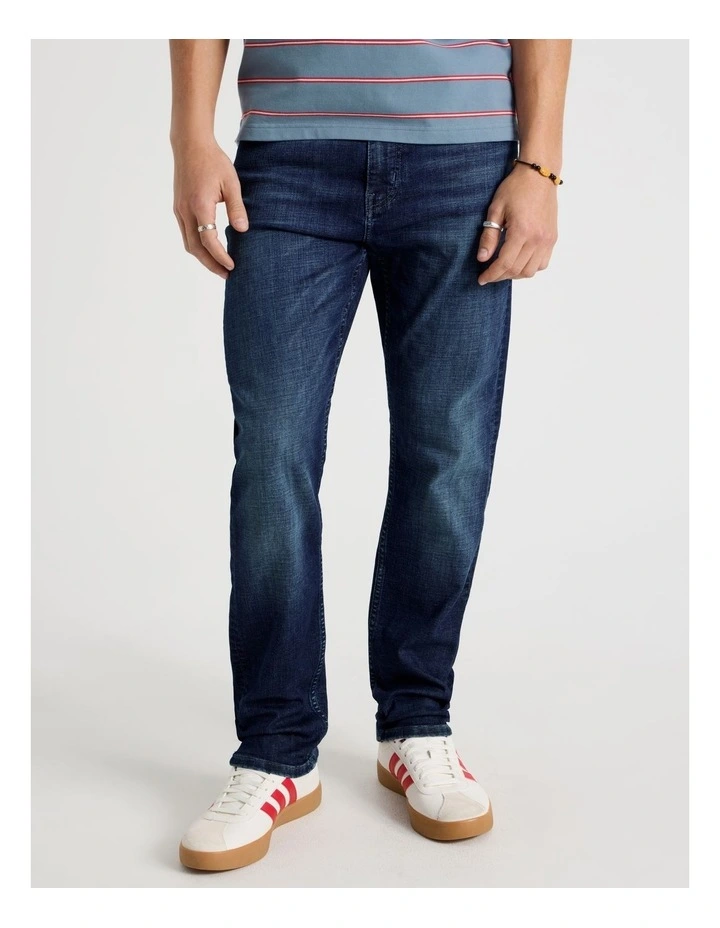 Slim Tapered Jeans in Dark Denim image 5