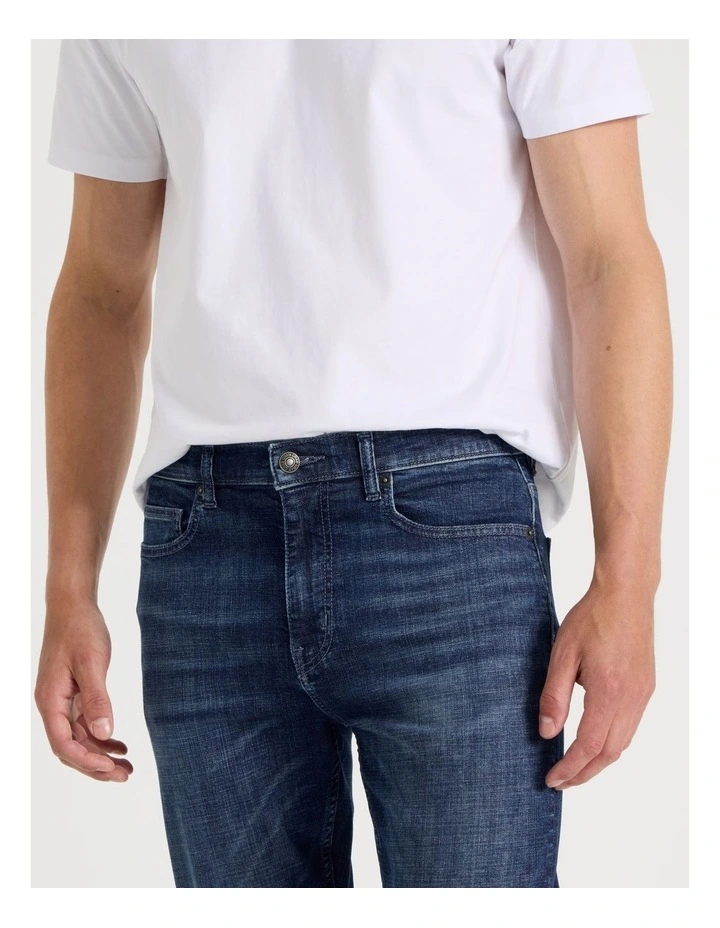 Slim Tapered Jeans in Dark Denim image 5