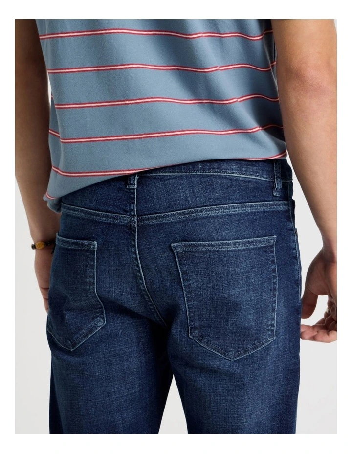 Slim Tapered Jeans in Dark Denim image 7