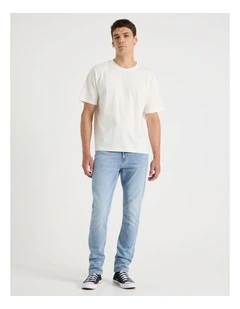 Slim Tapered Jeans in Light Blue