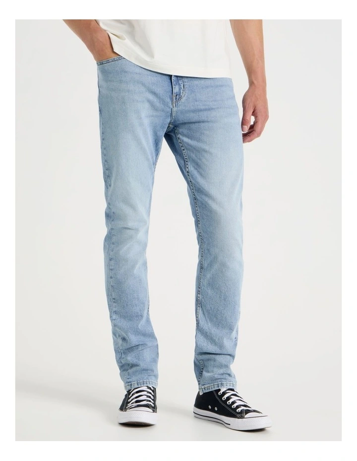 Slim Tapered Jeans in Light Blue image 2