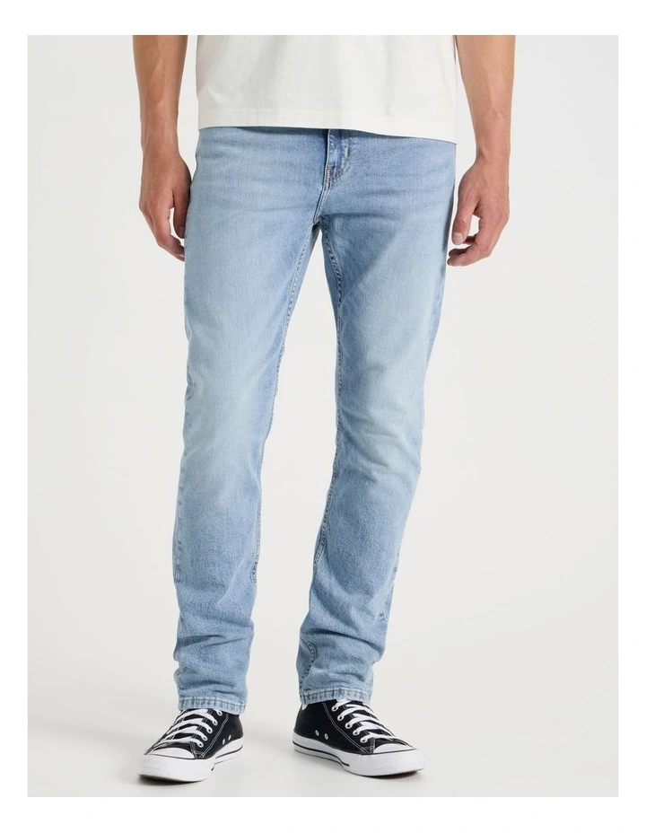 Slim Tapered Jeans in Light Blue image 3