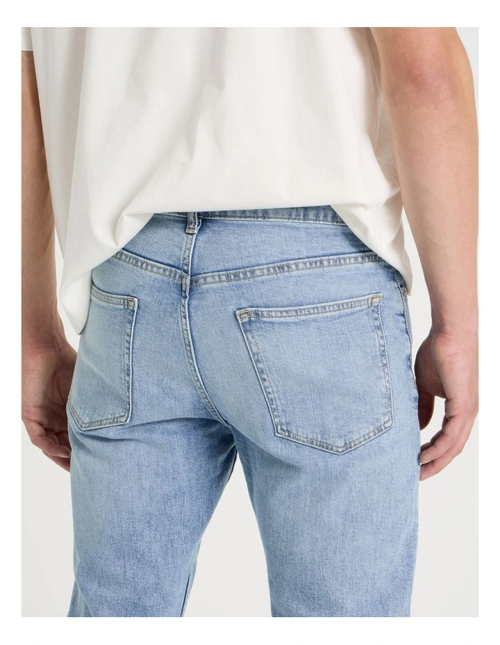 Slim Tapered Jeans in Light Blue image 5