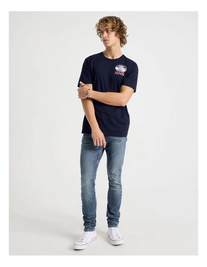 Skinny At Waist Jeans in Mid Blues image 3