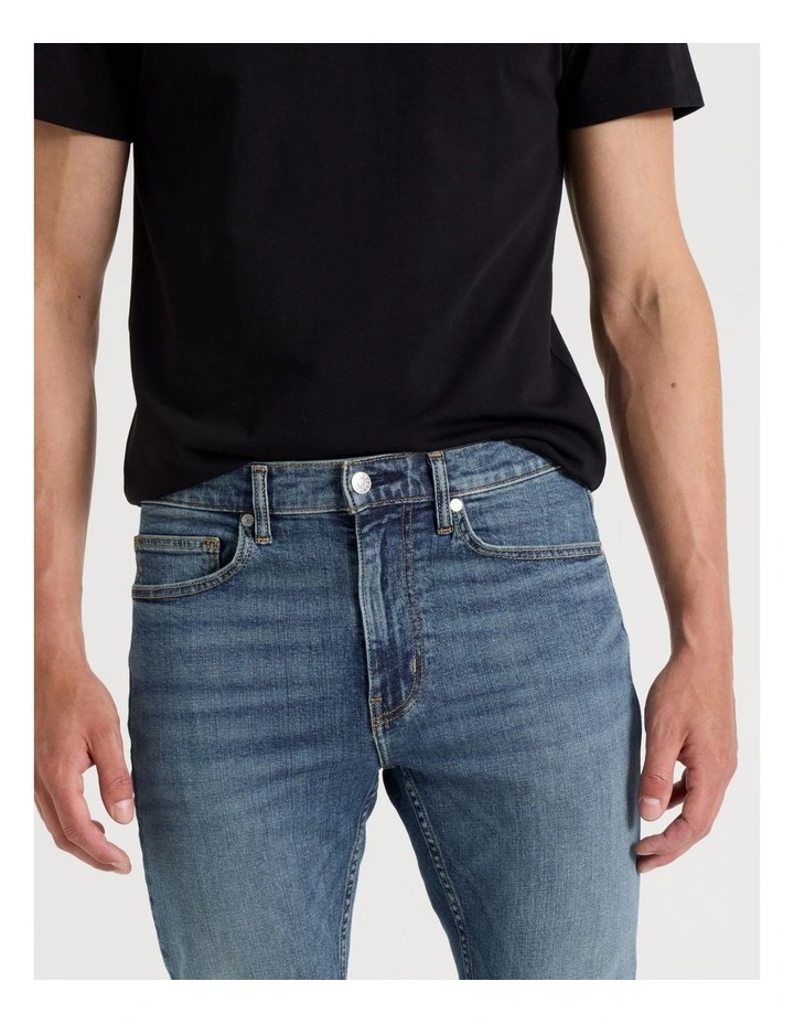 Skinny At Waist Jeans in Mid Blues image 4