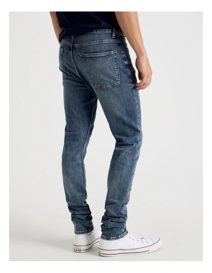 Skinny At Waist Jeans in Mid Blues image 5