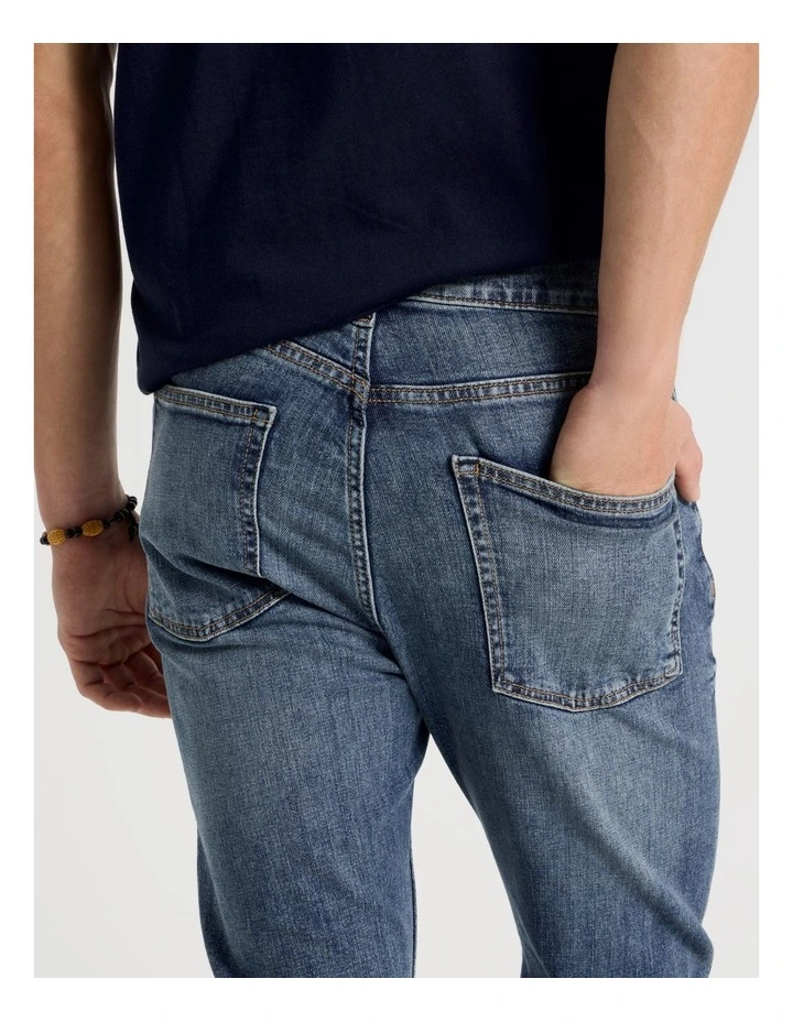 Skinny At Waist Jeans in Mid Blues image 6