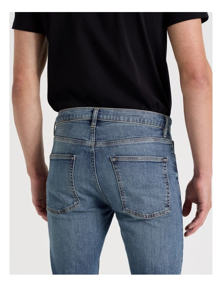 Skinny At Waist Jeans in Mid Blues image 7