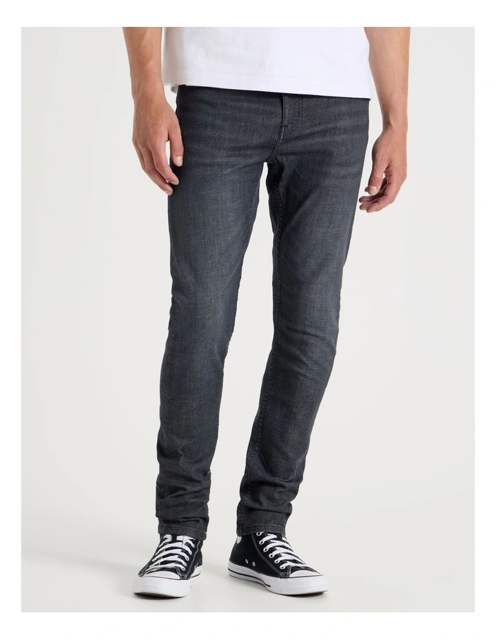 Skinny At Waist Jeans in Black image 2