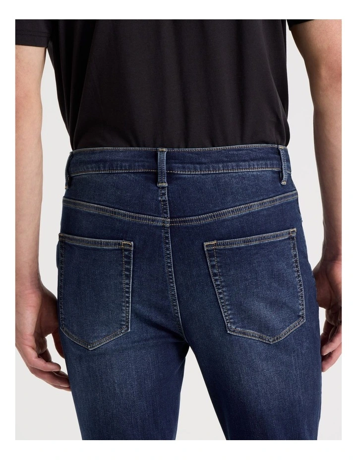 Skinny At Waist Knit Jeans in Mid Blues image 7