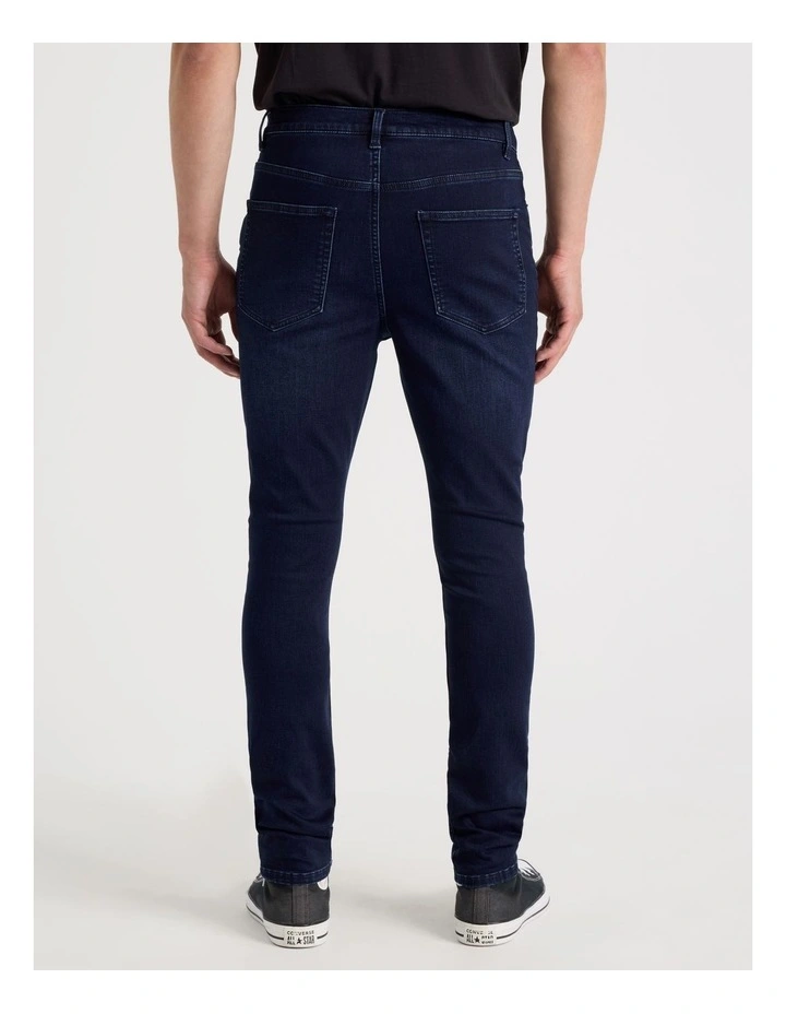 Skinny At Waist Knit Jeans in Dark Denim image 6