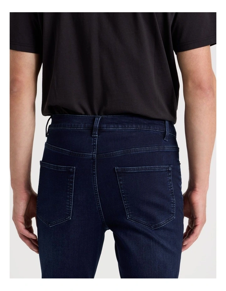 Skinny At Waist Knit Jeans in Dark Denim image 7
