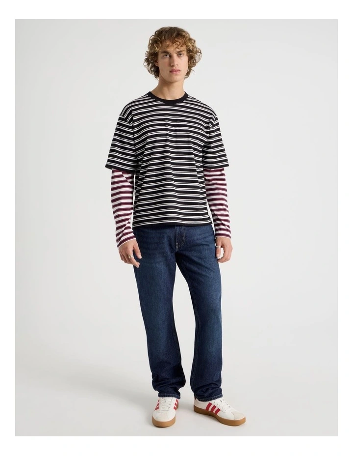 Straight At Waist Performance Jeans in Mid Blues image 1