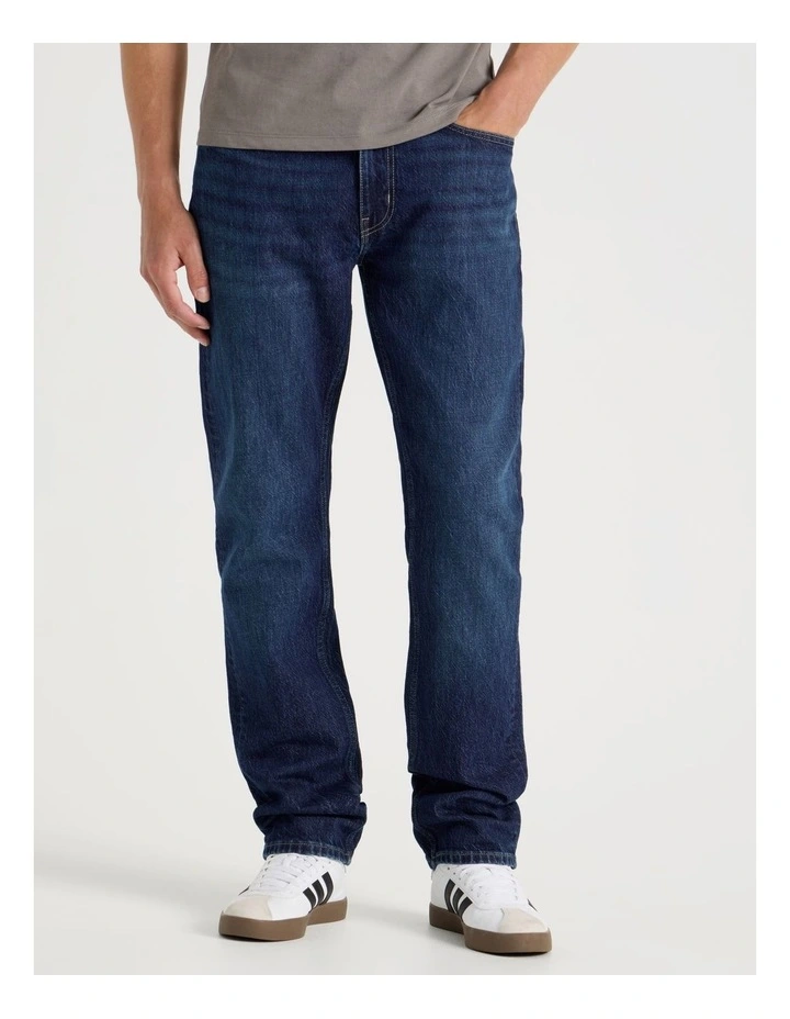 Straight At Waist Performance Jeans in Mid Blues image 2