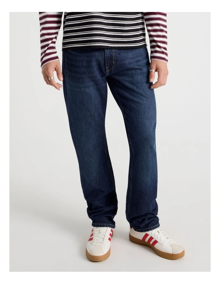 Straight At Waist Performance Jeans in Mid Blues image 3
