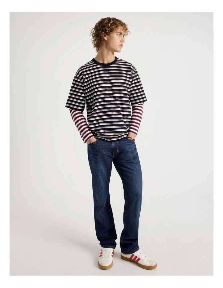 Straight At Waist Performance Jeans in Mid Blues image 4