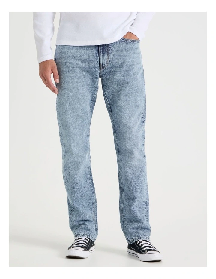 Straight At Waist Performance Jeans in Light Blue image 2