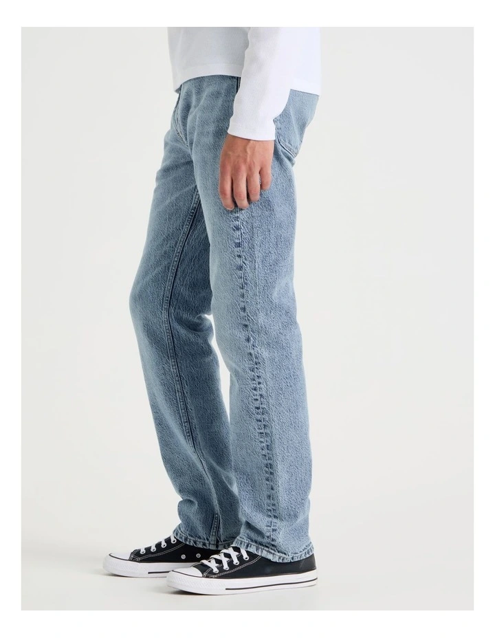 Straight At Waist Performance Jeans in Light Blue image 3