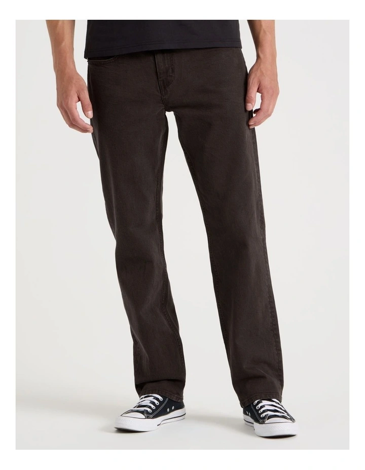 Regular Straight Jeans in Brown image 1