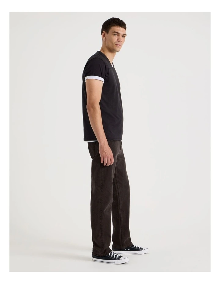 Regular Straight Jeans in Brown image 2