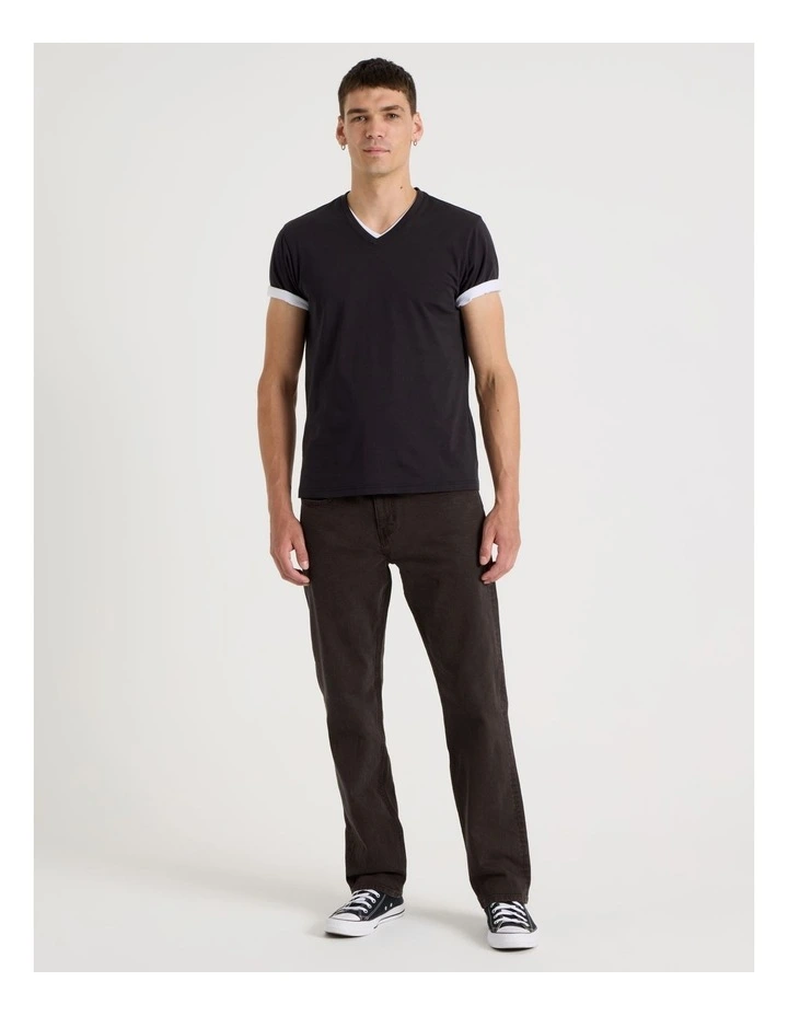 Regular Straight Jeans in Brown image 4