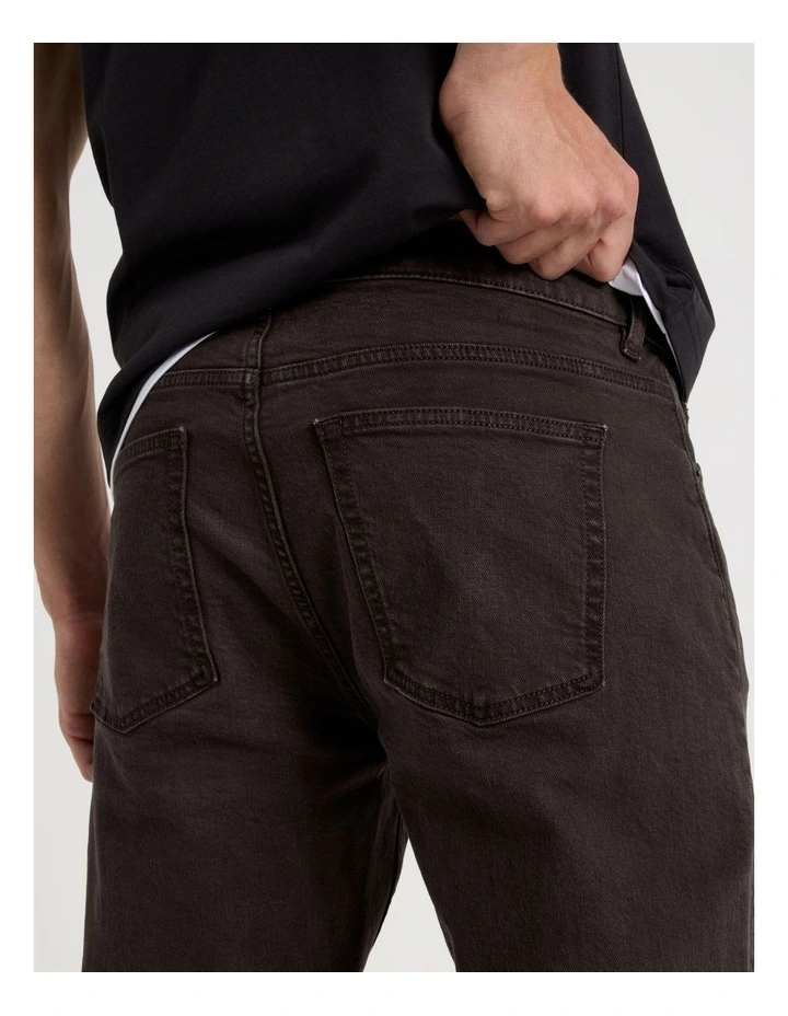 Regular Straight Jeans in Brown image 5