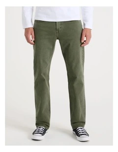 Regular Straight Jeans in Green