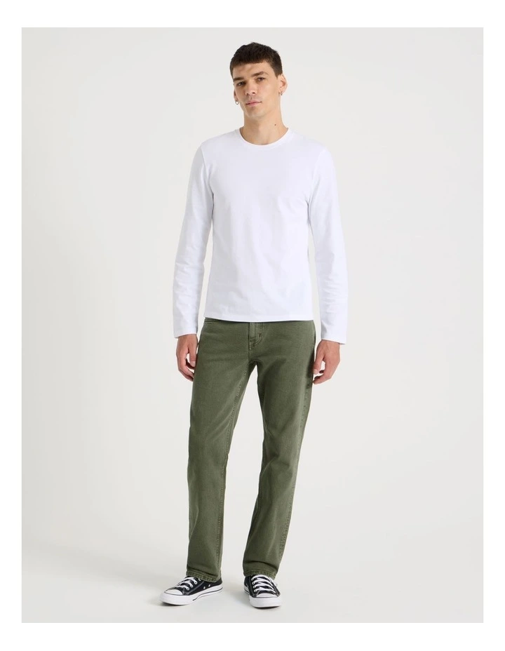 Regular Straight Jeans in Green image 2