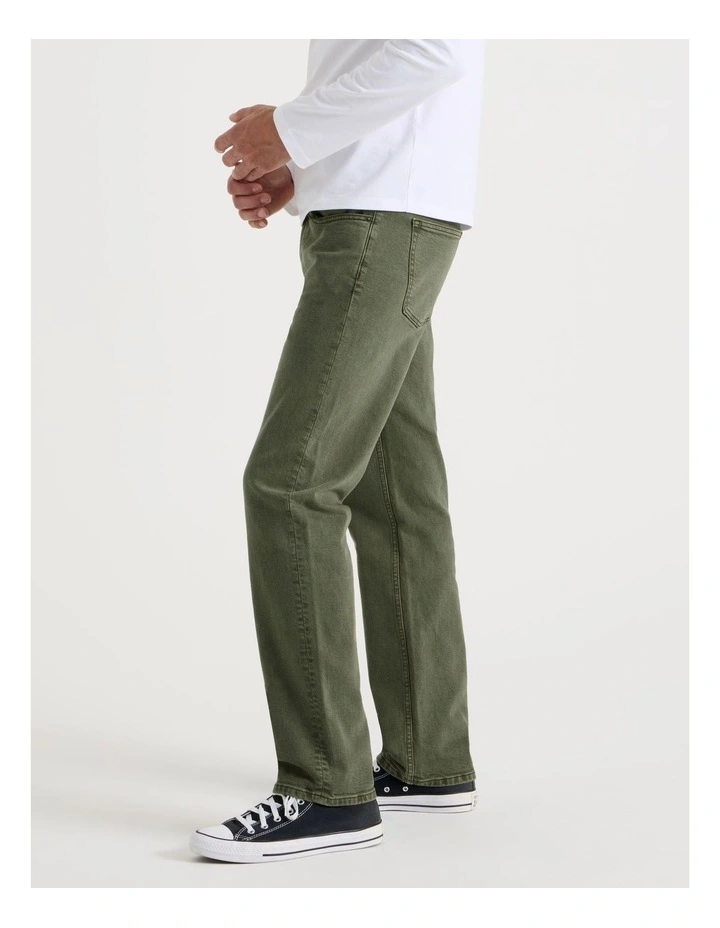 Regular Straight Jeans in Green image 3
