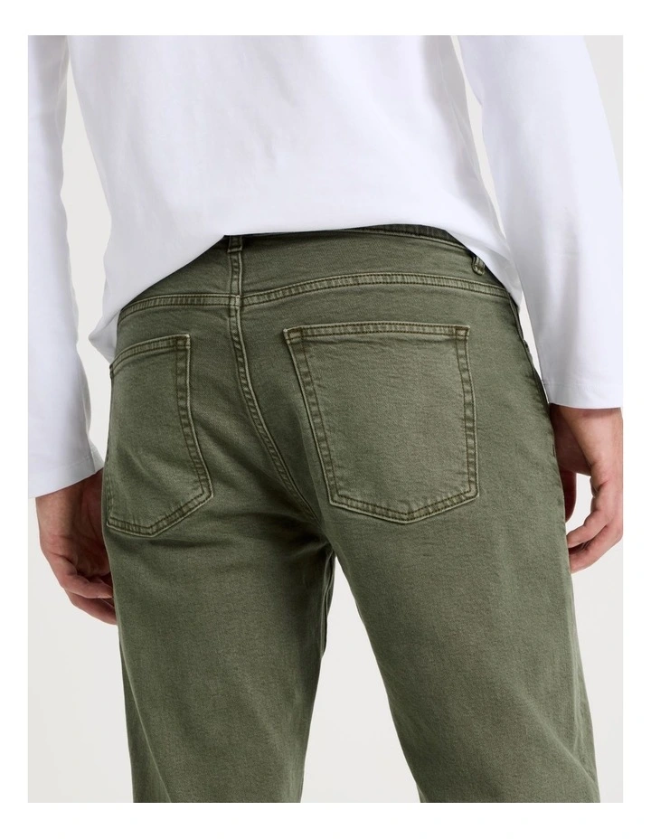 Regular Straight Jeans in Green image 5
