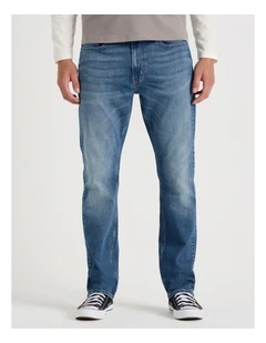 Straight At Waist Green Cast Jeans in Indigo