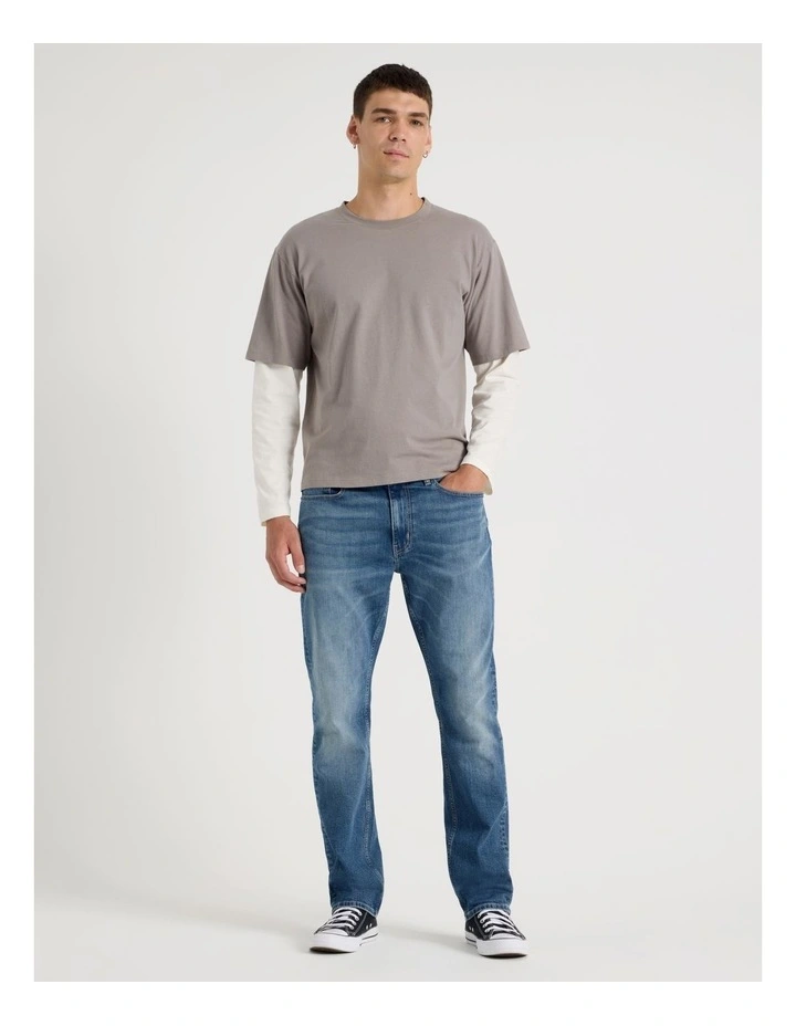 Straight At Waist Green Cast Jeans in Indigo image 2