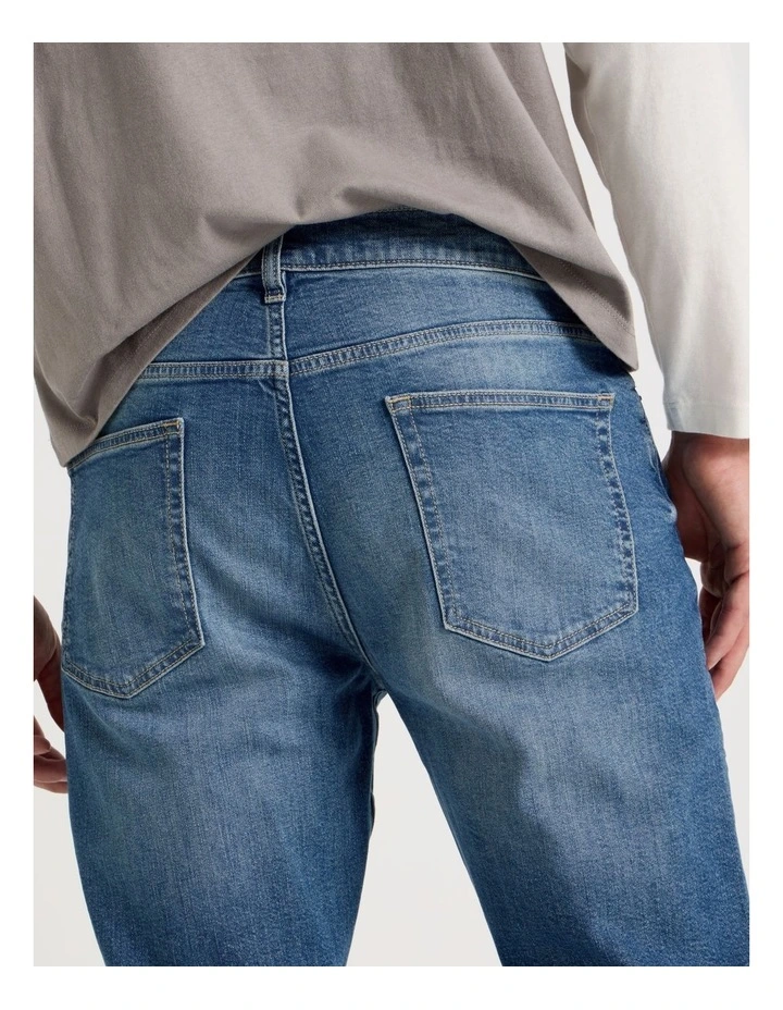 Straight At Waist Green Cast Jeans in Indigo image 4
