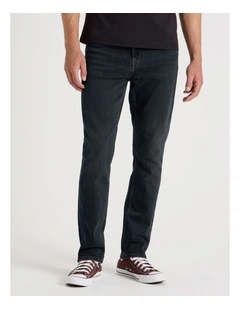Regular Tapered Overdye Jeans in Brown