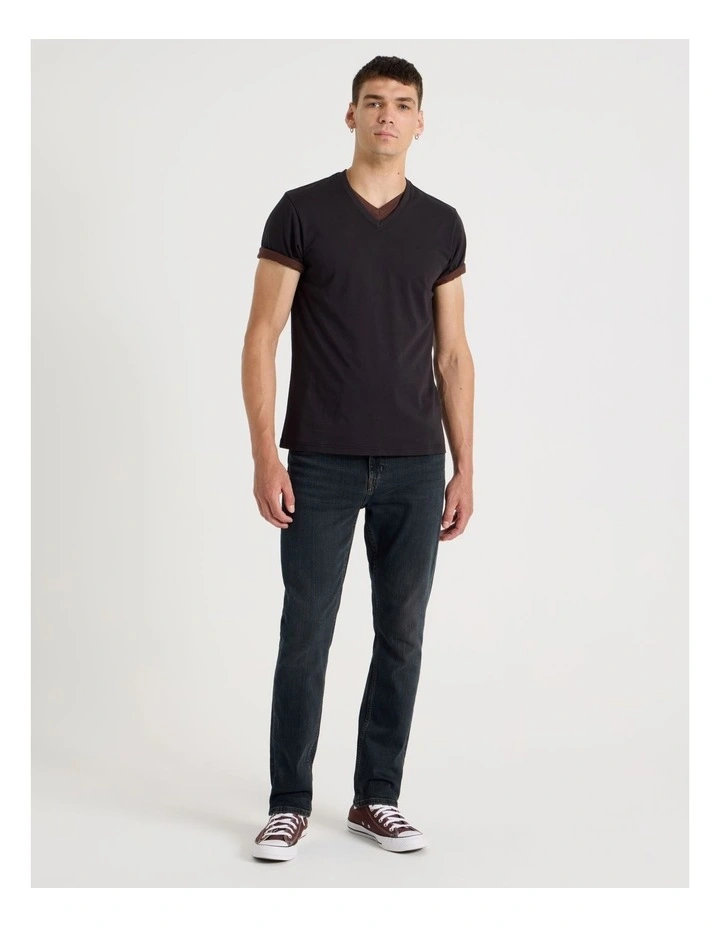 Regular Tapered Overdye Jeans in Brown image 2