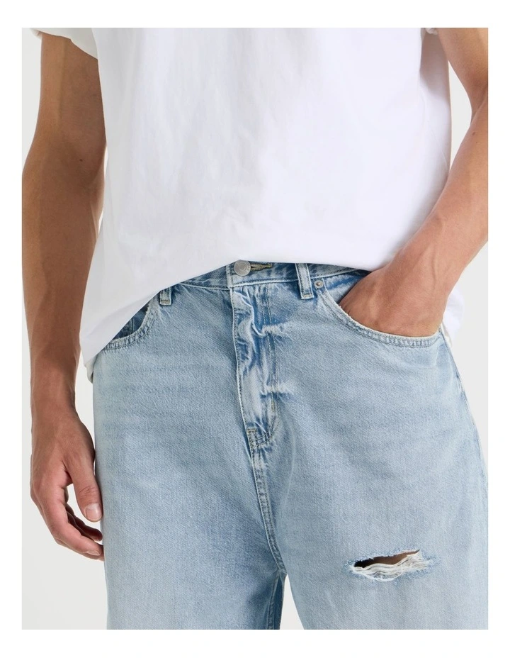 Loose Baggy Destroyed Jeans in Brt Blue image 3