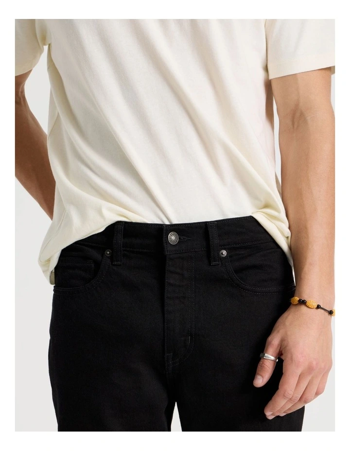 Slim Tapered Jeans in Black image 5