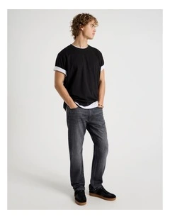 Straight At Waist Performance Jeans in Charcoal