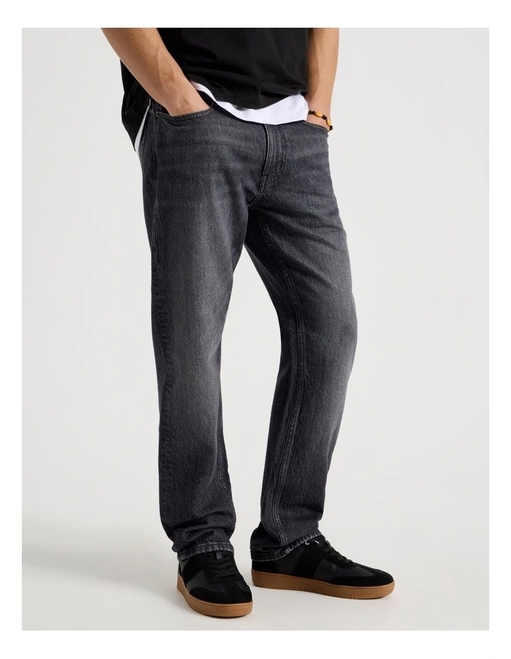 Straight At Waist Performance Jeans in Charcoal image 2