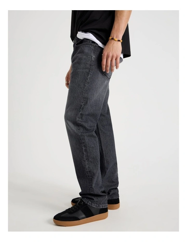Straight At Waist Performance Jeans in Charcoal image 4