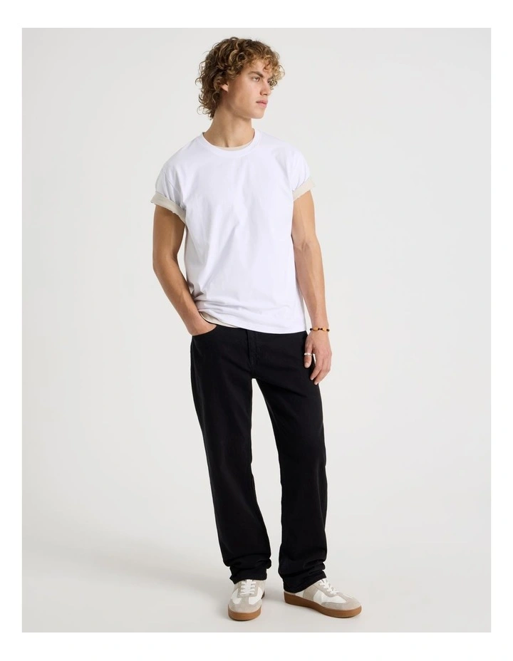 Regular Straight Jeans in Black image 1