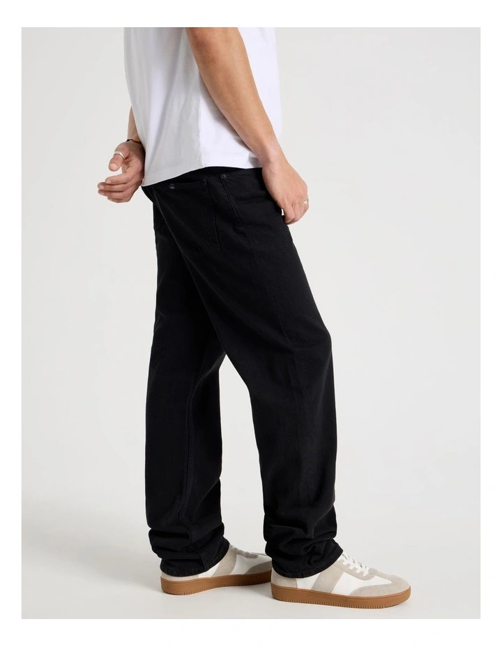Regular Straight Jeans in Black image 4
