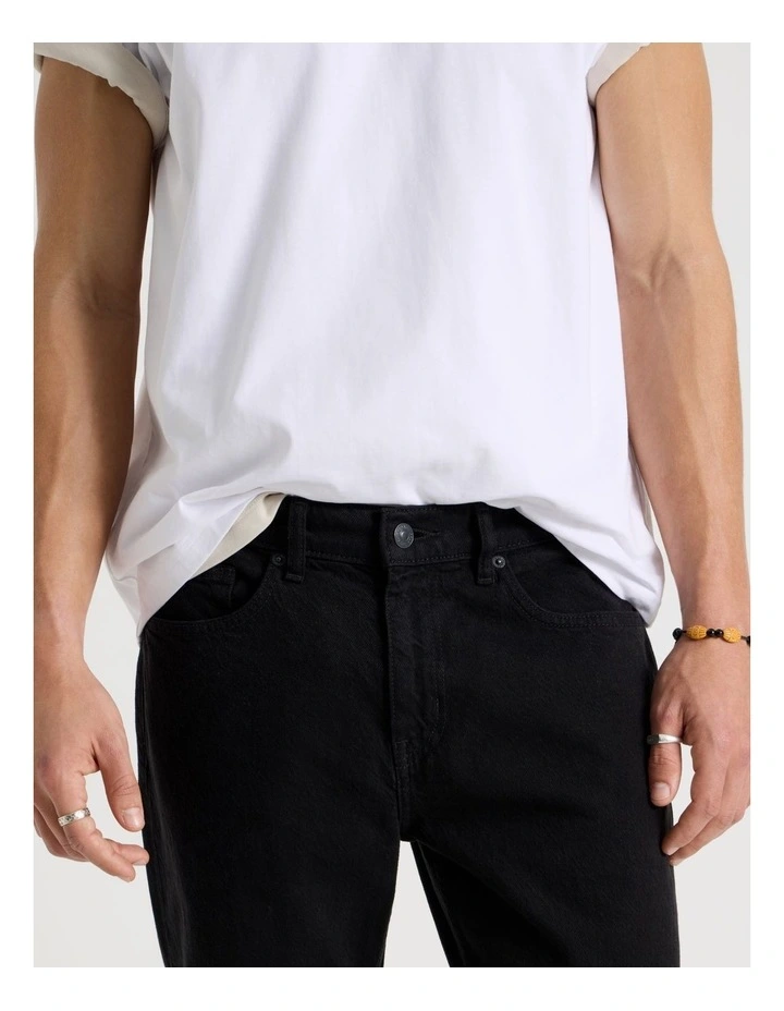 Regular Straight Jeans in Black image 5