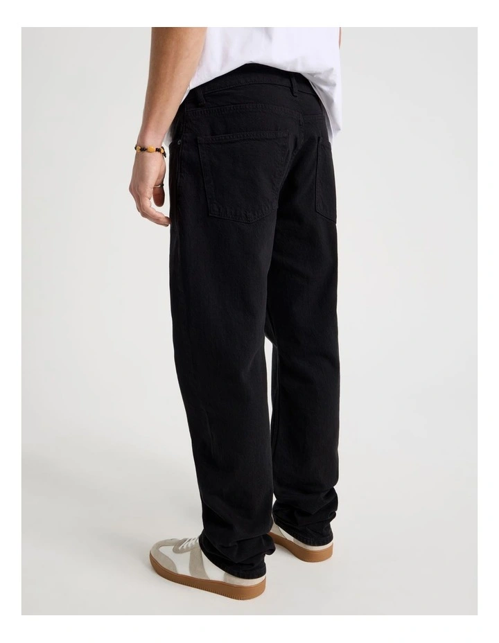Regular Straight Jeans in Black image 6