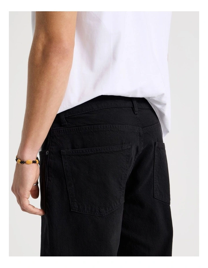 Regular Straight Jeans in Black image 7