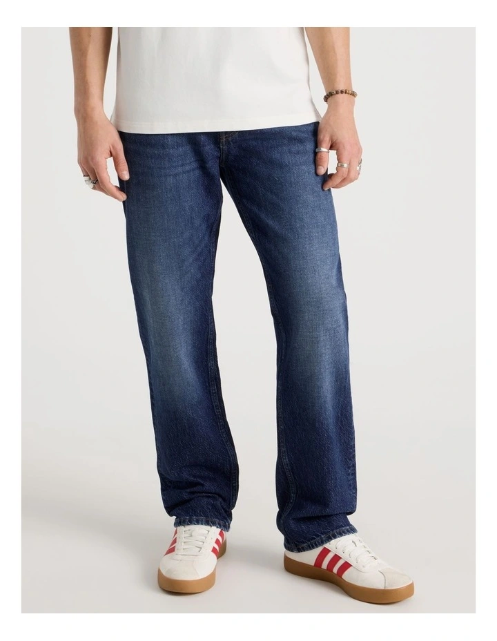Regular Straight Performance Jeans in Dark Denim image 2