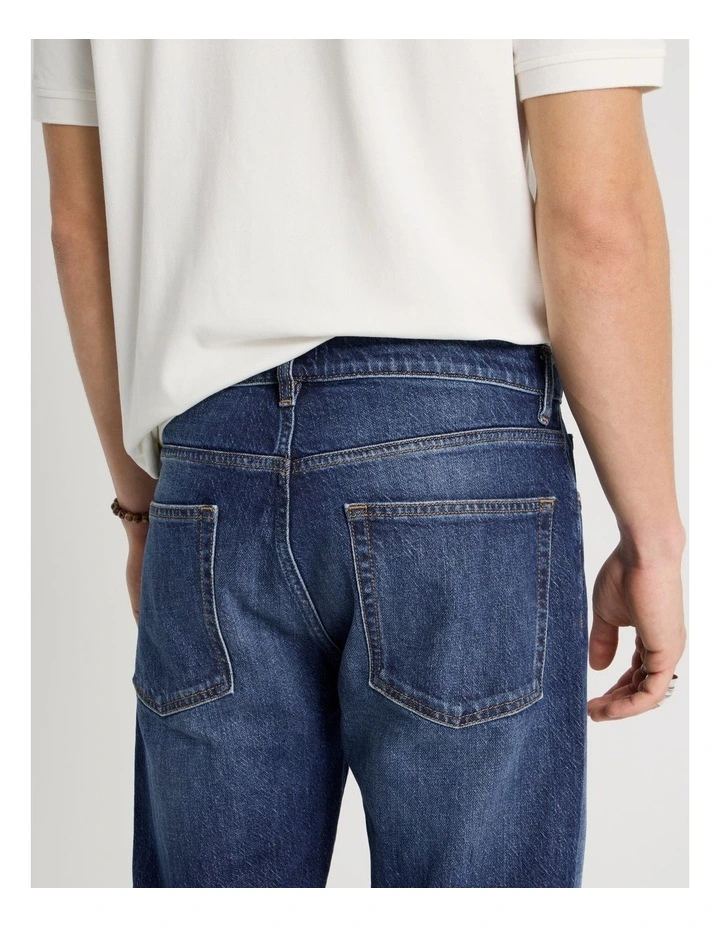 Regular Straight Performance Jeans in Dark Denim image 6