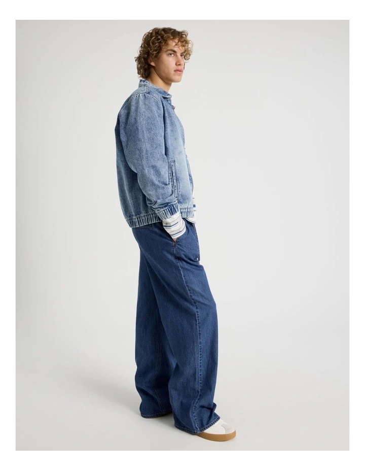 Lyocell Blend Elastic Waist Jeans in Bright Blue image 3